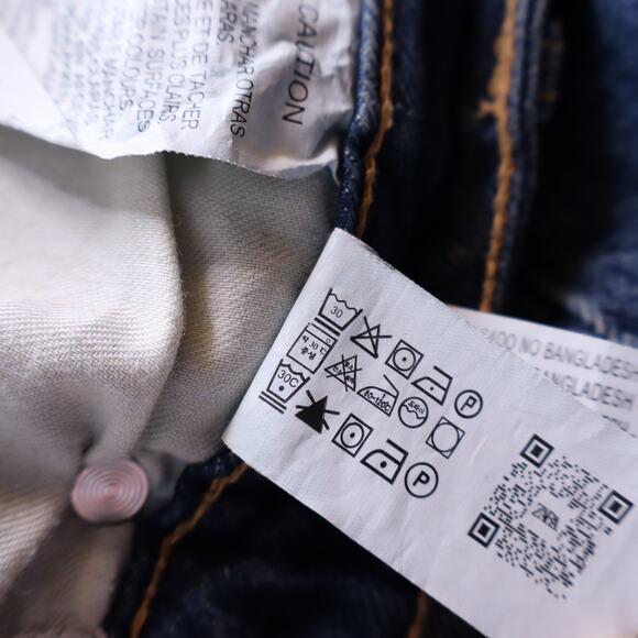 ZARA Denim Mini Skirt Dark Washed Sea Blue Mid Rise Button Fly Casual Women's S - Picture 9 of 12